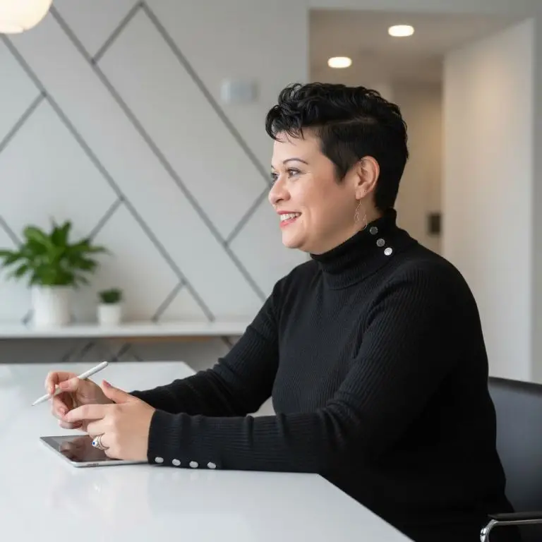 A. Lynn Jesus Fuson engaging in collaborative consulting.